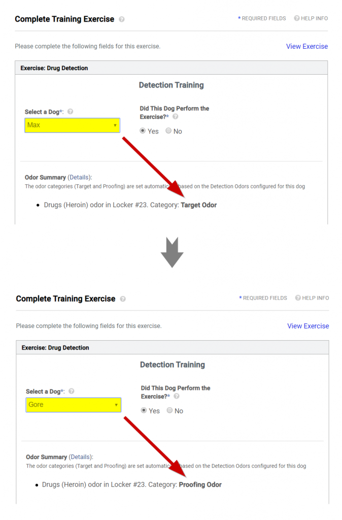 K9 Detection Odor Categorization