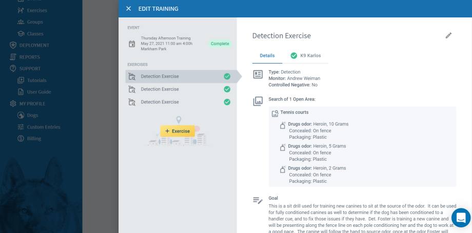 PACKTRACK Detection Exercise Page