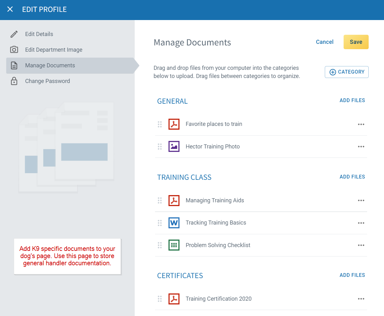 K9 Police Document Management