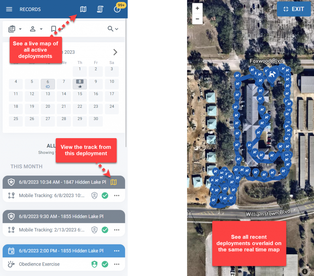 Supervisor live map deployment tracking