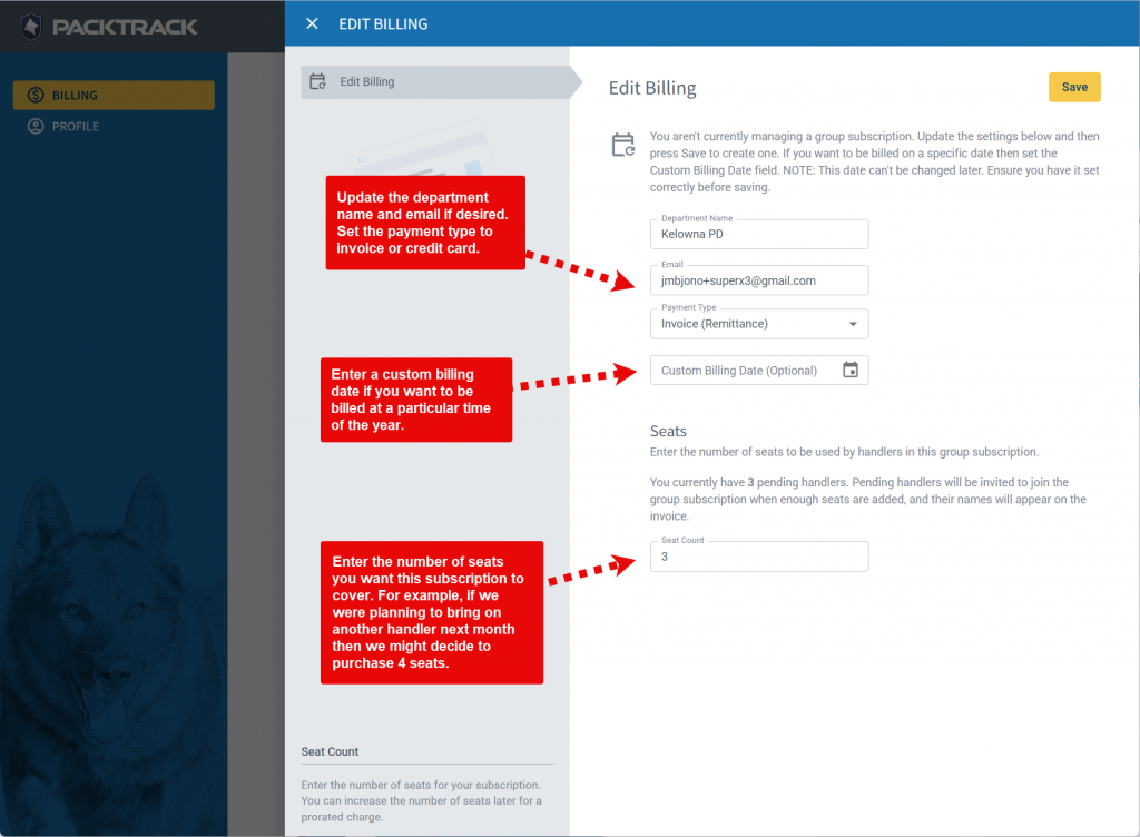 Create group subscription
